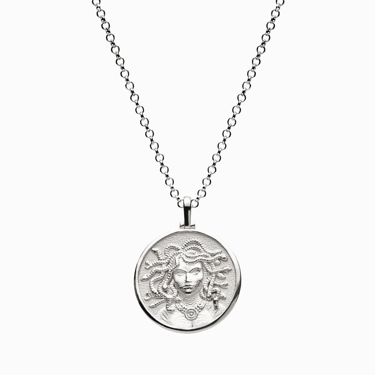 925 Sterling Silver Medusa Necklace - Silver