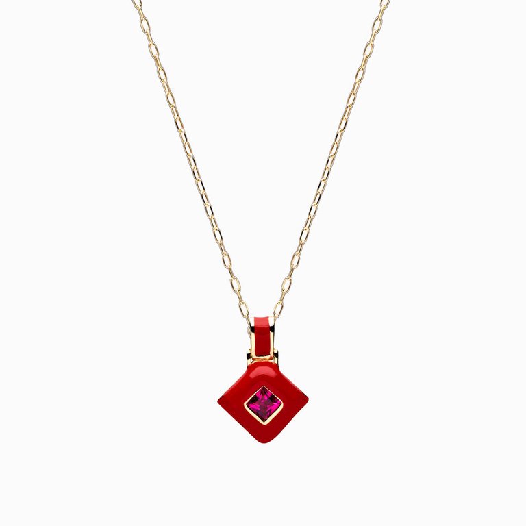 Red Aura Necklace - Red