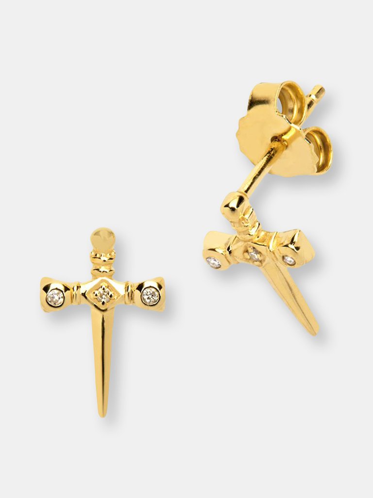 Sword Stud Earring - Gold