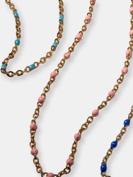 Turquoise Beaded Enamel Necklace