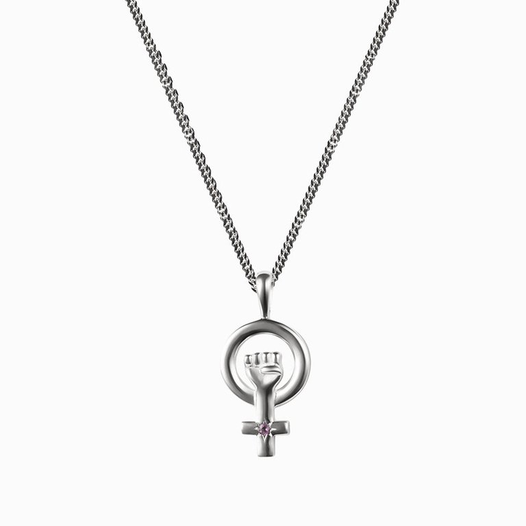 Woman Power Sterling Silver Necklace - Silver