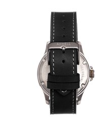 Axwell Blazer Leather Strap Watch - Black/Silver