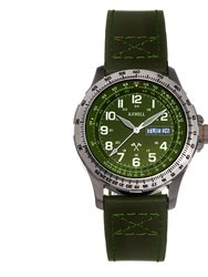 Axwell Blazer Leather Strap Watch - Green