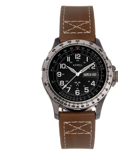 Axwell Axwell Blazer Leather Strap Watch - Tan/Black product