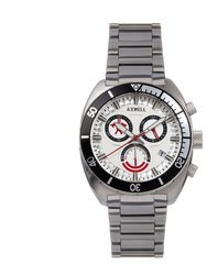 Axwell Minister Chronograph Bracelet Watch w/Date - White/Black