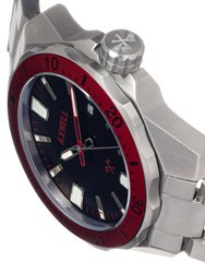 Axwell Timber Bracelet Watch w/ Date - Black/Red