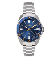 Axwell Timber Bracelet Watch w/ Date - Navy