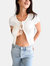 Peek-a-Boo Top - White