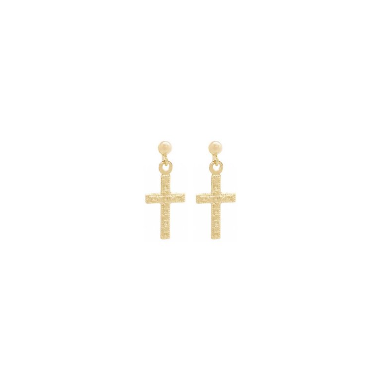 Cross Studs - Gold
