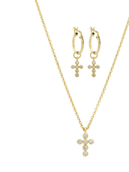 Dainty Cross Jewelry Set - Gold