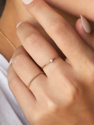 Dainty Solitaire Ring - 14K Gold