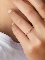 Dainty Solitaire Ring - Gold Filled
