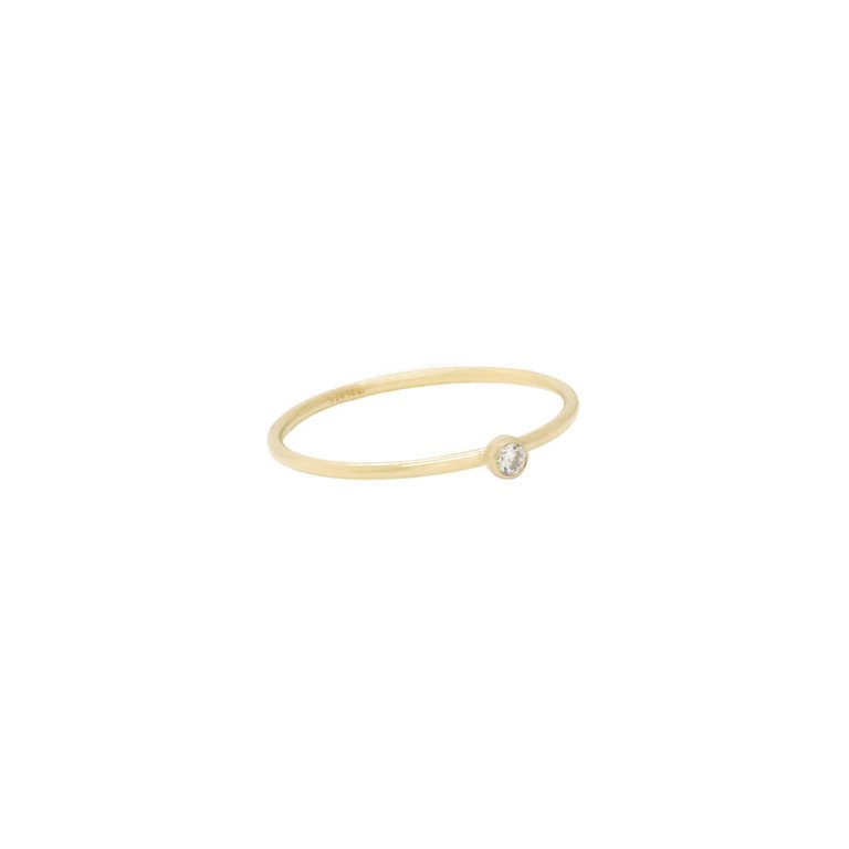 Dainty Solitaire Ring - Gold Filled - Gold