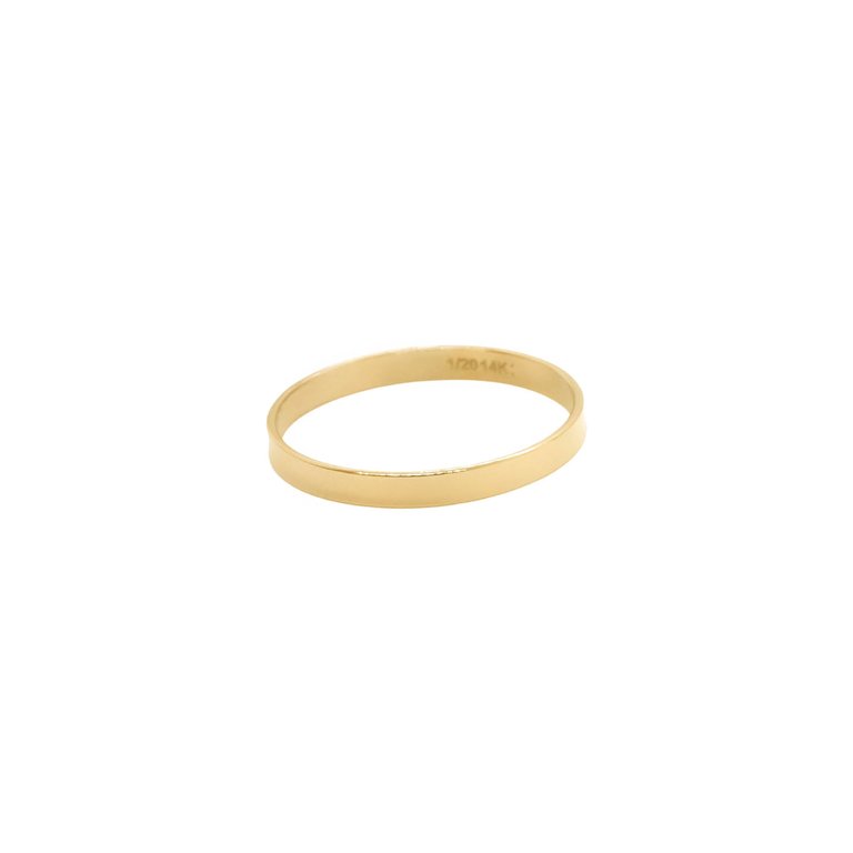 Flat Band Ring For Men - Gold