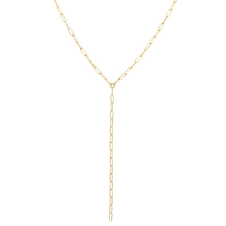 Laurel Lariat Necklace - Gold