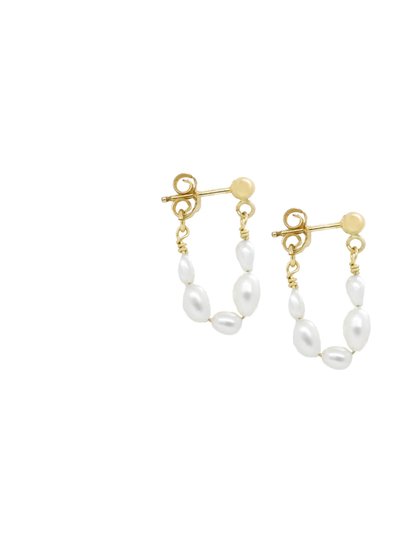 Ayou Jewelry Pearl Huggie Hoops - Mini product