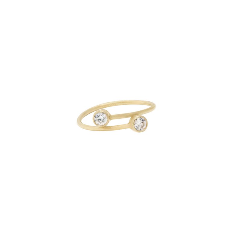 Two Stone Ring - Gold