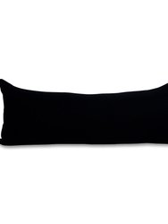 Bogota Lumbar Pillow Large - Black with Ivory Stripes