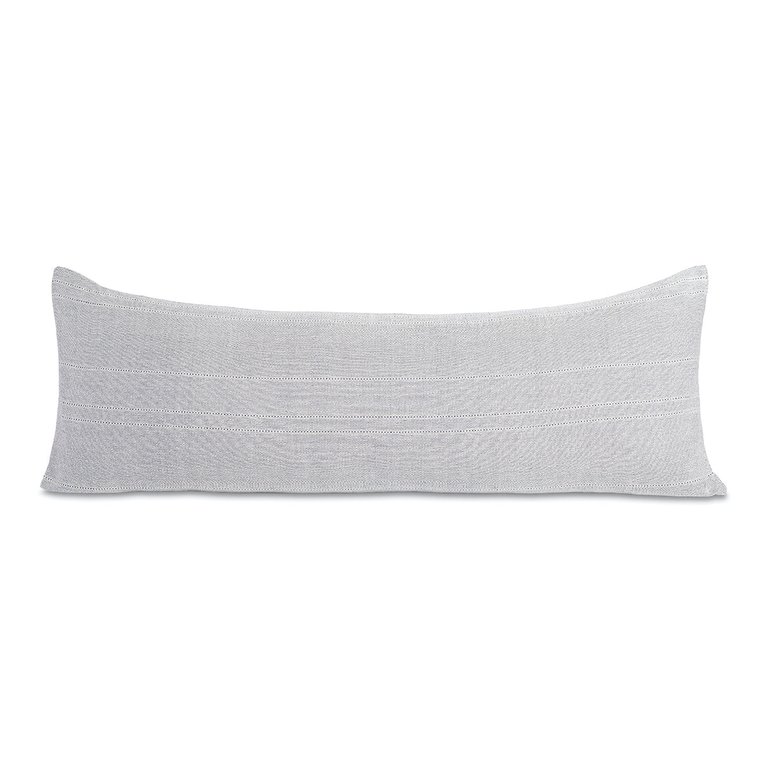 Bogota Lumbar Pillow Large - Blue with Ivory Stripes