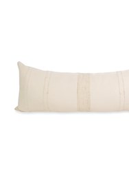 Bogota Lumbar Pillow Large - Ivory With Ivory Stripes - Ivory With Ivory Stripes