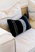 Bogota Lumbar Pillow Small - Black With Ivory Stripes