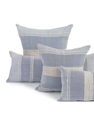 Bogota Lumbar Pillow Small - Blue With Ivory Stripes