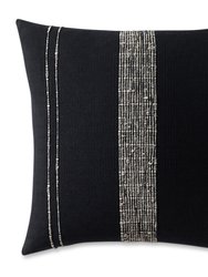 Bogota Pillow - Black With Ivory Stripes