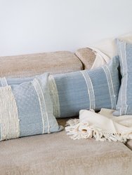 Bogota Pillow - Blue With Ivory Stripes
