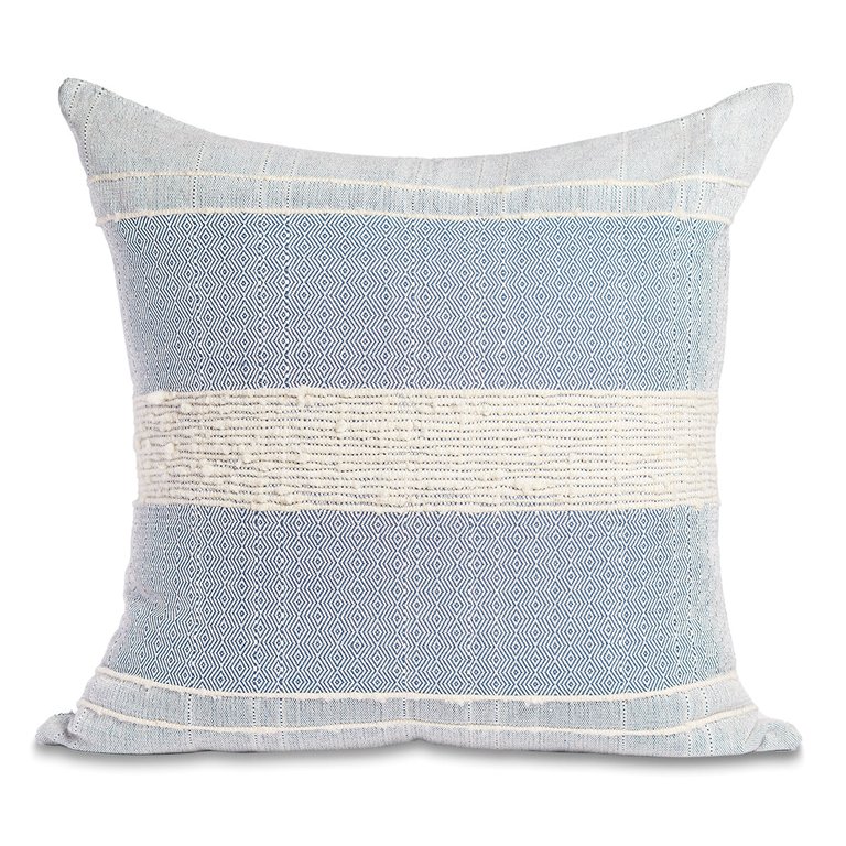 Bogota Pillow - Blue With Ivory Stripes - Blue With Ivory Stripes