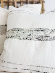 Bogota Pillow - Ivory With Grey Stripes