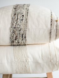 Bogota Pillow - Ivory With Ivory Stripes