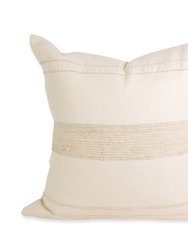 Bogota Pillow - Ivory With Ivory Stripes - Ivory With Ivory Stripes