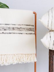Bogota Throw Pillow - Ivory With Grey Stripes