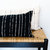 Carmen Lumbar Pillow Large - Black With Grey/Ivory Stripes