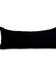 Carmen Lumbar Pillow Large - Black With Grey/Ivory Stripes