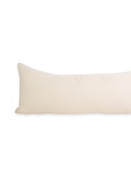 Carmen Lumbar Pillow Large - Ivory With Grey/Ivory Stripes
