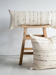 Carmen Lumbar Pillow Large - Ivory With Grey/Ivory Stripes