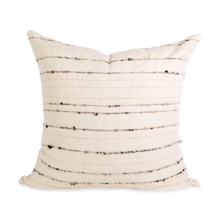 Carmen Pillow - Ivory With Grey/Ivory Stripes - Ivory With Grey/Ivory Stripes