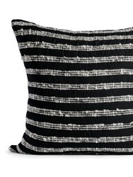 Cartagena Pillow - Black With Ivory Stripes - Black With Ivory Stripes