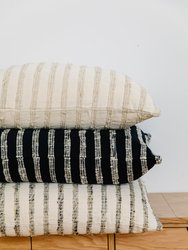 Cartagena Pillow - Ivory With Ivory Stripes