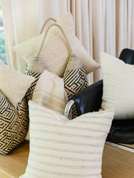 Cartagena Pillow - Ivory With Ivory Stripes