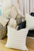 Cartagena Pillow - Ivory With Ivory Stripes