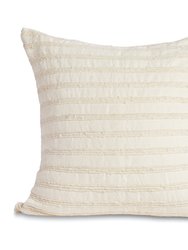 Cartagena Pillow - Ivory With Ivory Stripes - Ivory With Ivory Stripes