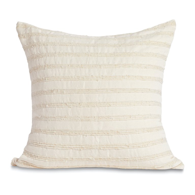 Cartagena Pillow - Ivory With Ivory Stripes - Ivory With Ivory Stripes