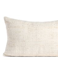 Medellin Lumbar Pillow Small - Ivory With Ivory Stripes - Ivory With Ivory Stripes