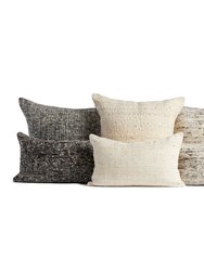 Medellin Pillow - Ivory With Grey Stripes
