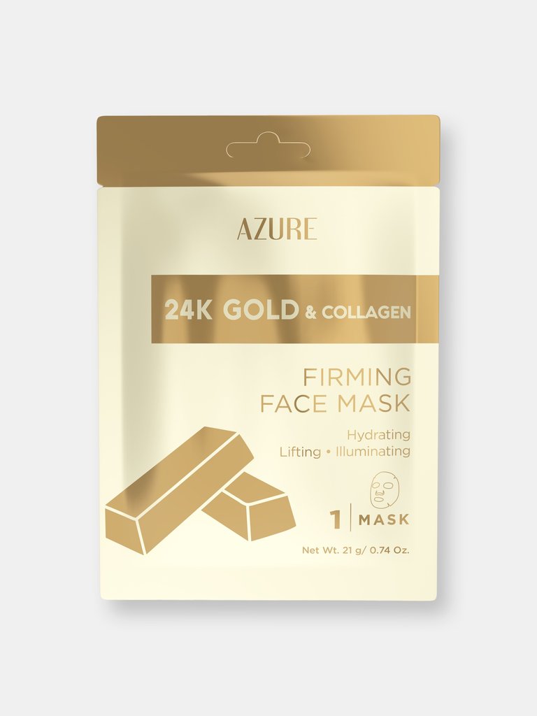 24K Gold & Collagen Firming Sheet Face Mask: 5 Pack