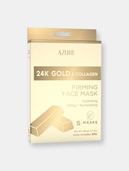 24K Gold & Collagen Firming Sheet Face Mask: 5 Pack