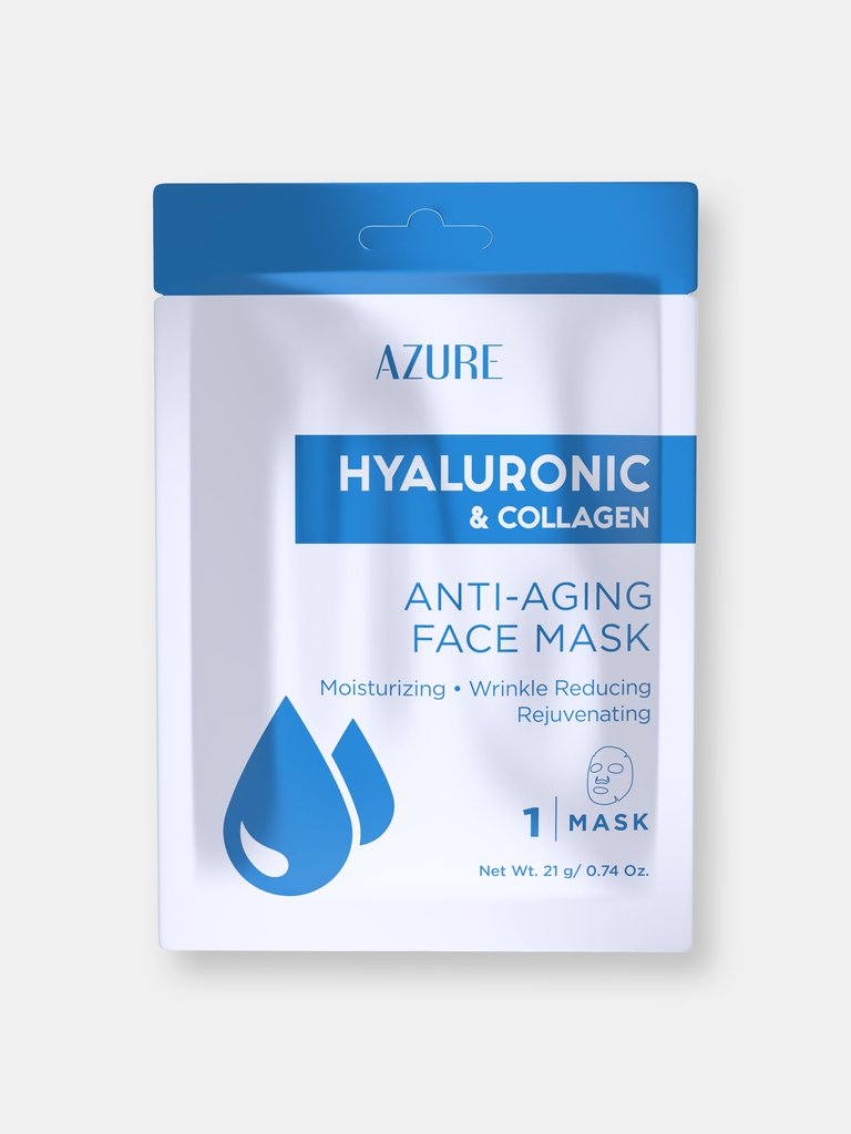 Hyaluronic & Collagen Anti-Aging Sheet Facemask: 5 Pack