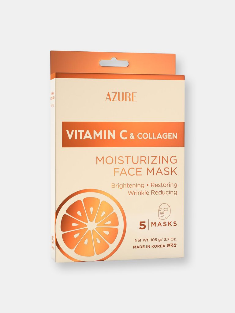 Vitamin C And Collagen Moisturizing Sheet Face Mask: 5 Pack